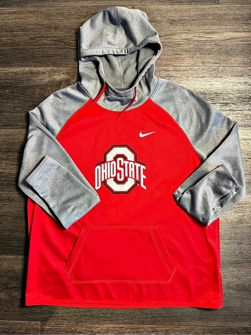 Nike Ohio State Buckeyes Therma-FIT Hoodie Red & Gray XL Womens